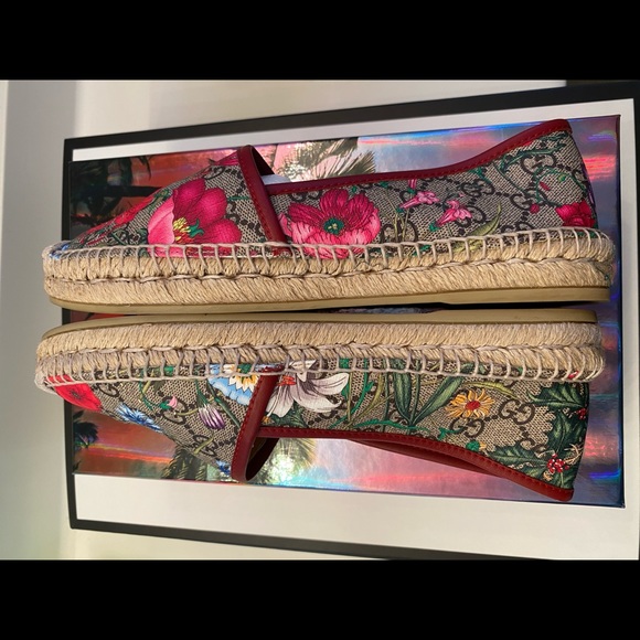 Gucci Pilar Floral GG Espadrilles size 39.5 - Picture 6 of 12